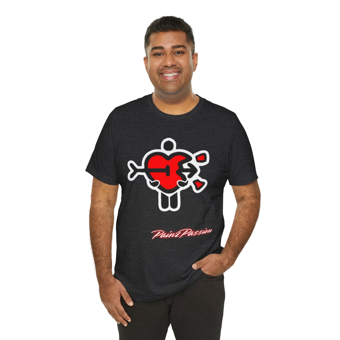 Pain2Passion T-Shirt (Mid-Evil Heart Guy)