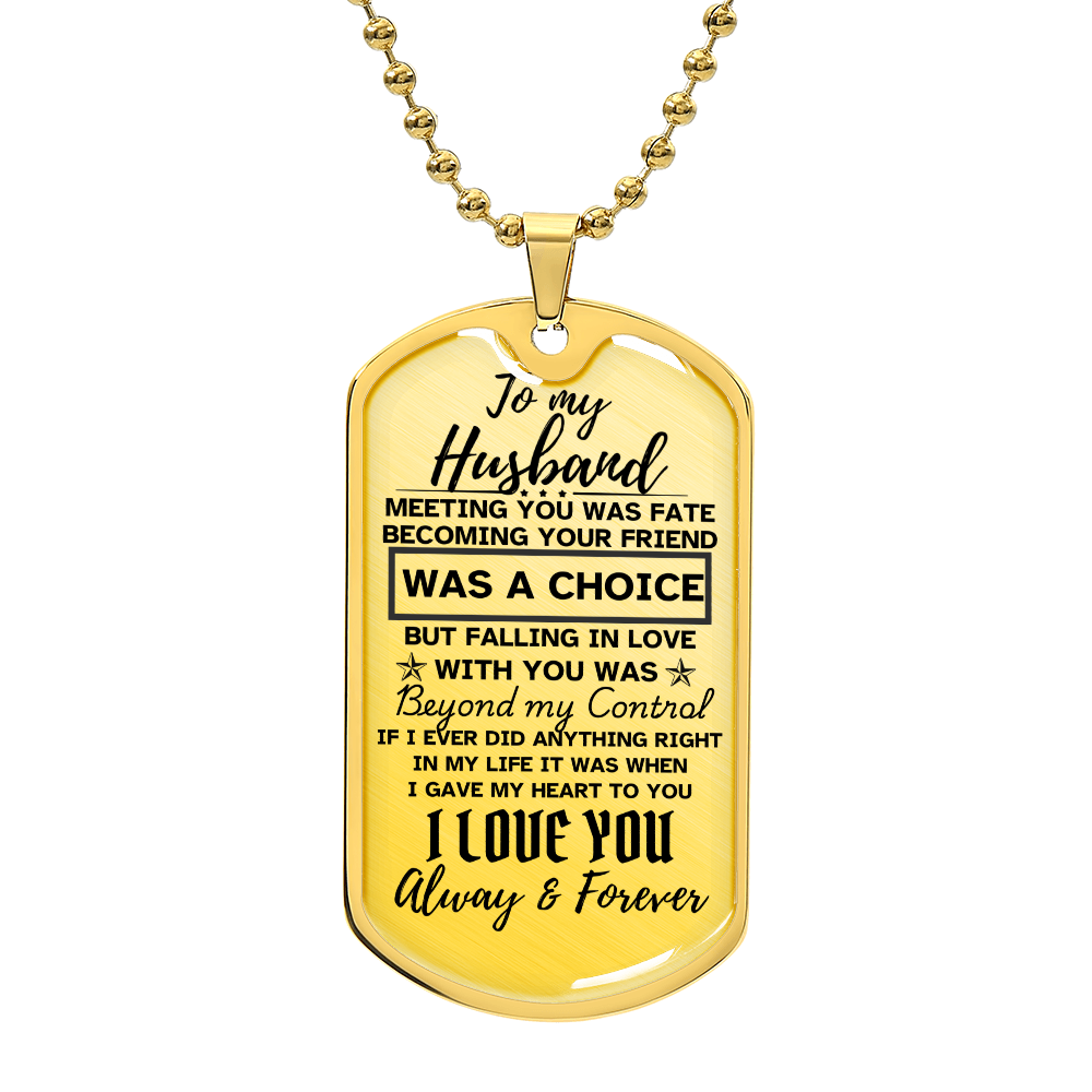 To My Husband Dog Tag