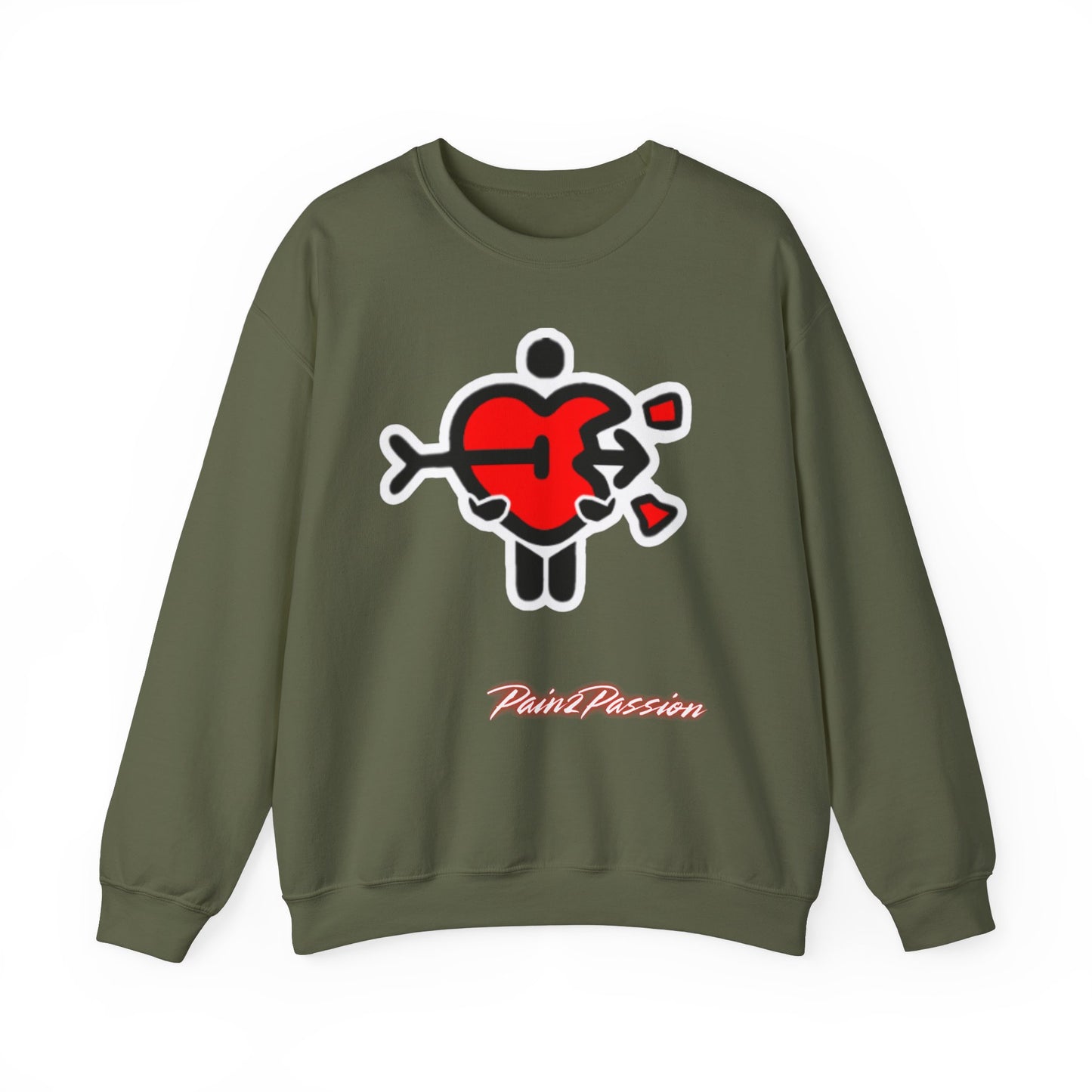 Pain2Passion Sweatshirt (Mid-Evil Heart Guy)