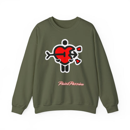 Pain2Passion Sweatshirt (Mid-Evil Heart Guy)