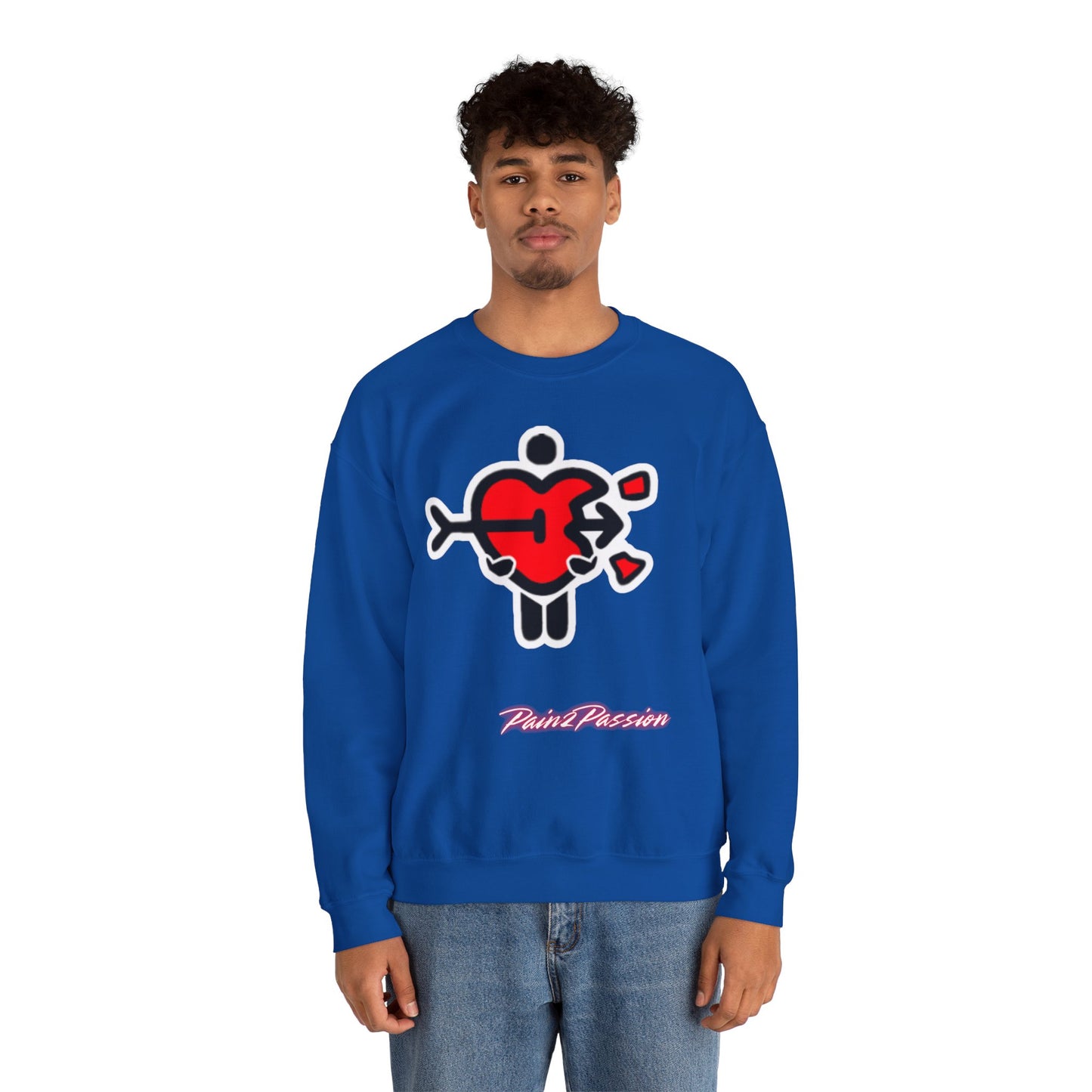Pain2Passion Sweatshirt (Mid-Evil Heart Guy)