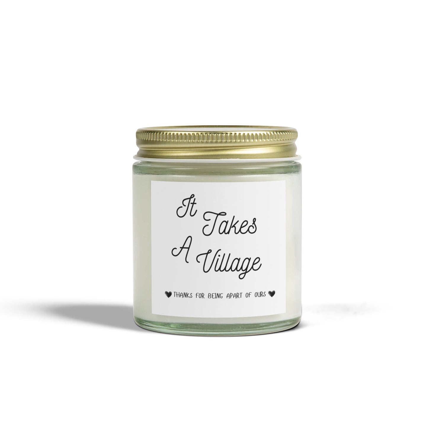 It Takes A Village / Thank You Gift / Scented Coconut Apricot Candles (4oz, 9oz)