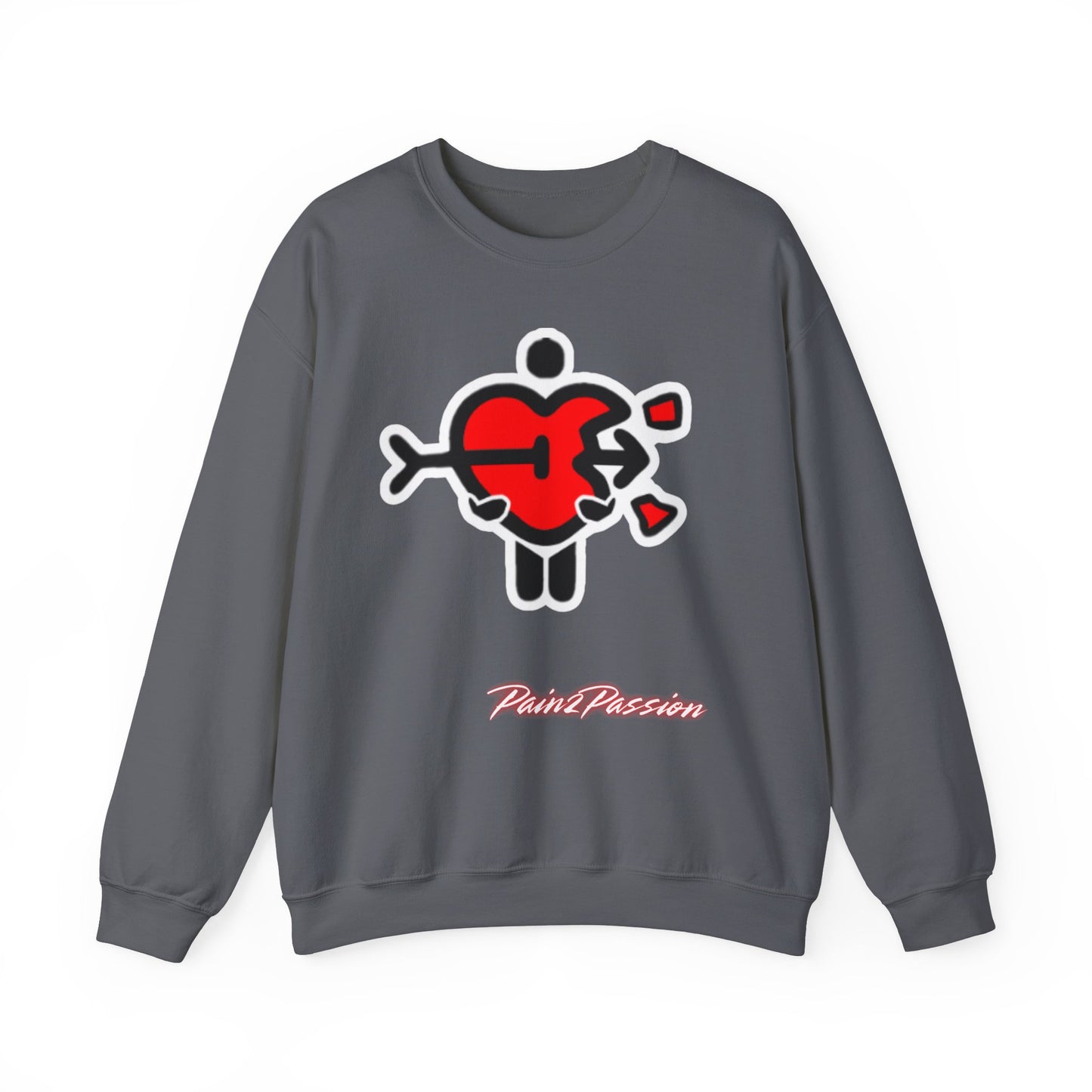 Pain2Passion Sweatshirt (Mid-Evil Heart Guy)