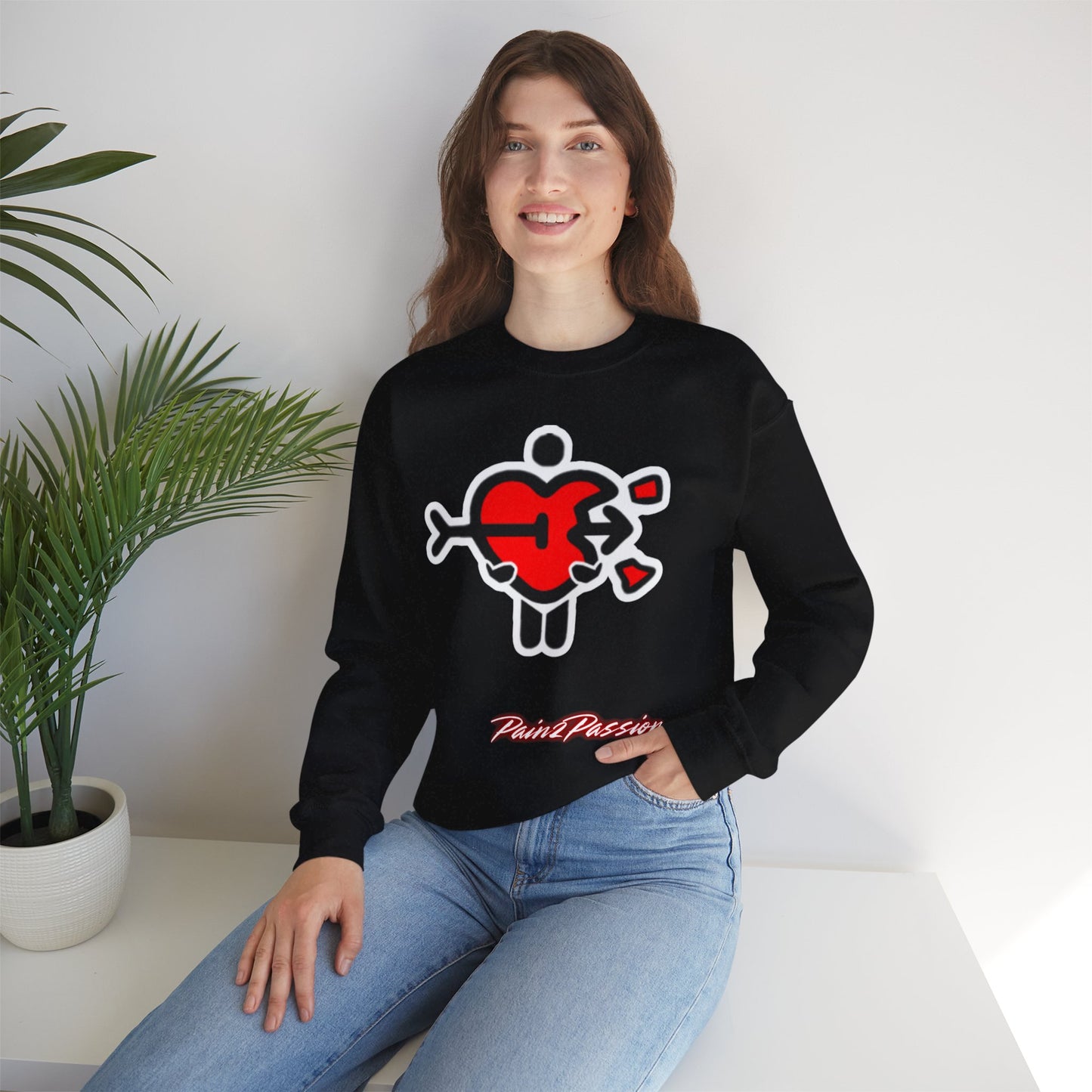 Pain2Passion Sweatshirt (Mid-Evil Heart Guy)