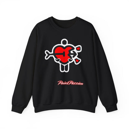 Pain2Passion Sweatshirt (Mid-Evil Heart Guy)
