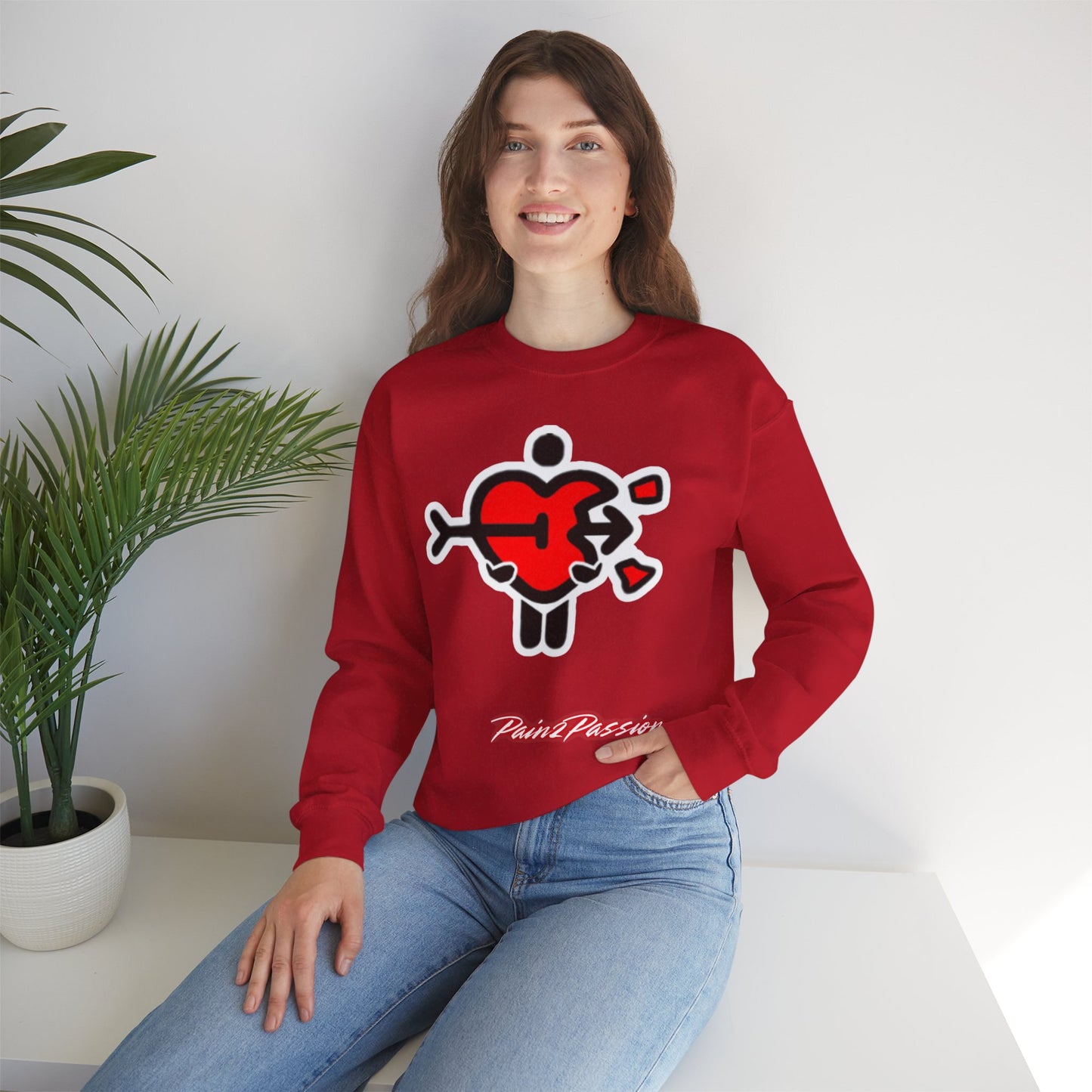 Pain2Passion Sweatshirt (Mid-Evil Heart Guy)