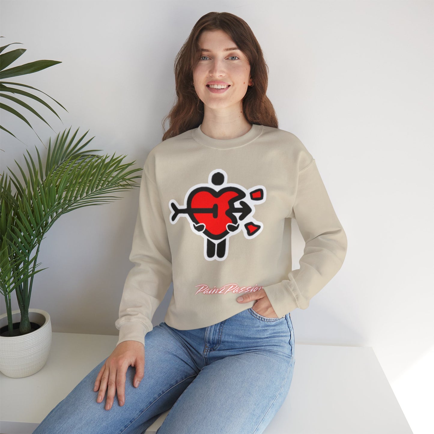 Pain2Passion Sweatshirt (Mid-Evil Heart Guy)