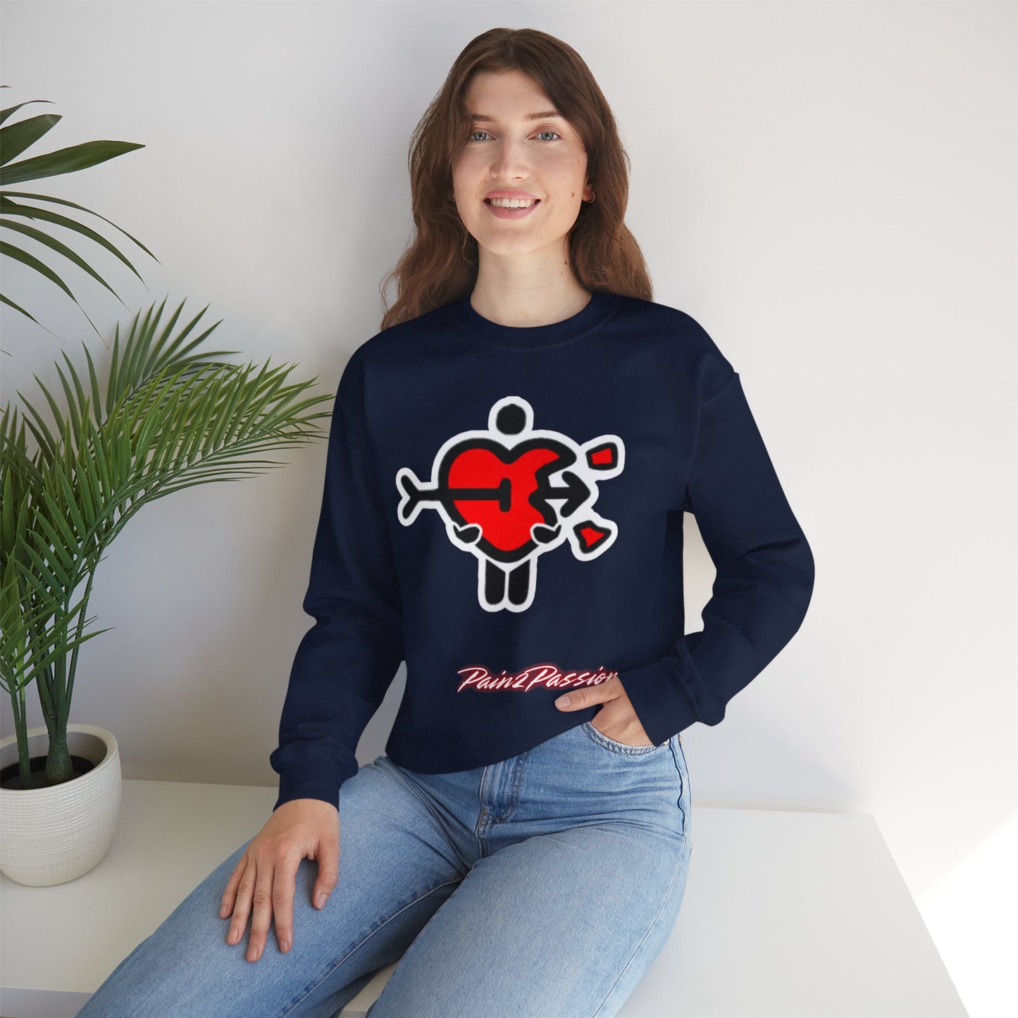 Pain2Passion Sweatshirt (Mid-Evil Heart Guy)