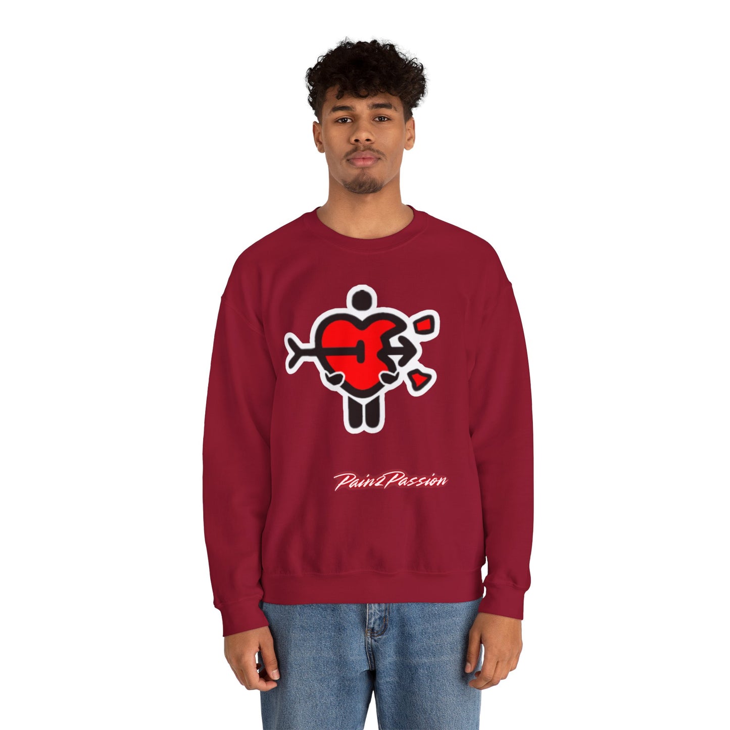 Pain2Passion Sweatshirt (Mid-Evil Heart Guy)