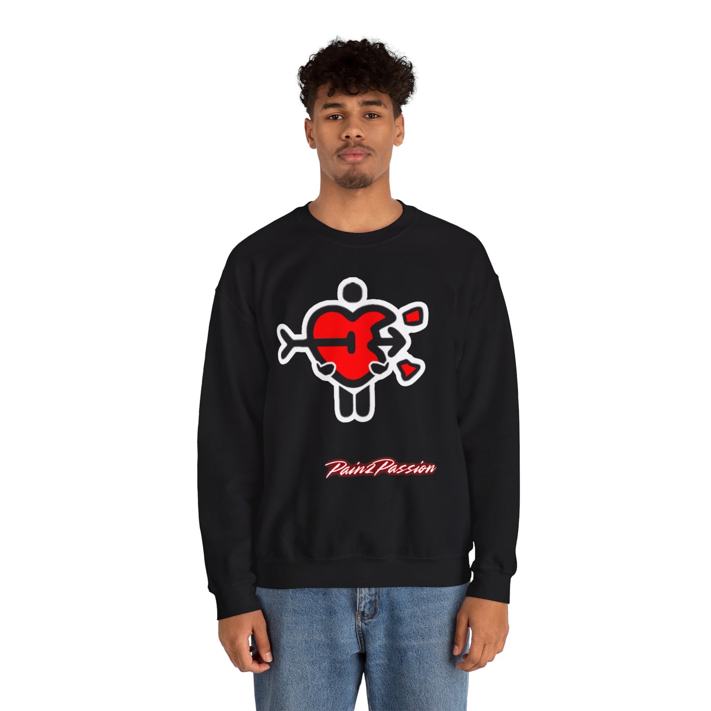 Pain2Passion Sweatshirt (Mid-Evil Heart Guy)
