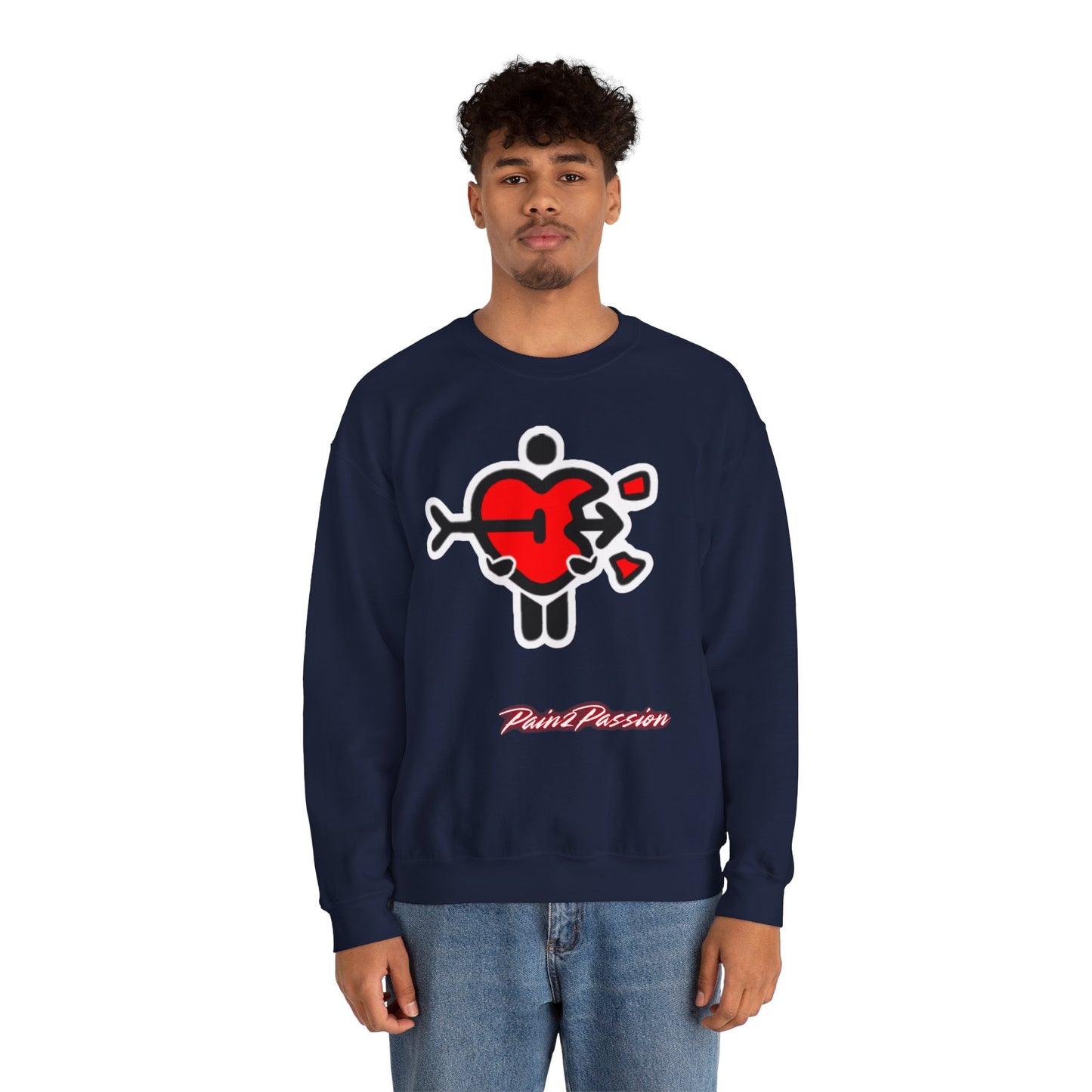 Pain2Passion Sweatshirt (Mid-Evil Heart Guy)