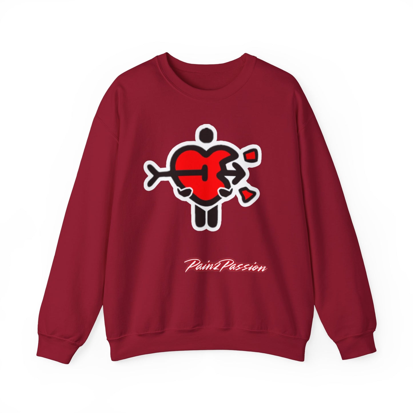 Pain2Passion Sweatshirt (Mid-Evil Heart Guy)