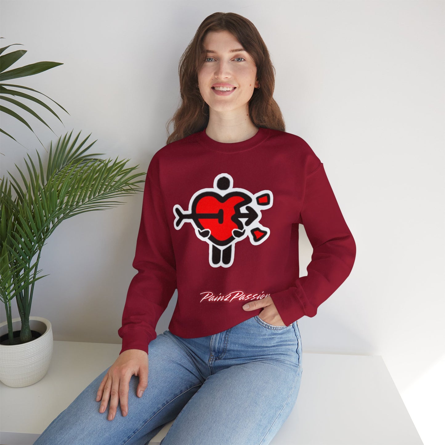 Pain2Passion Sweatshirt (Mid-Evil Heart Guy)