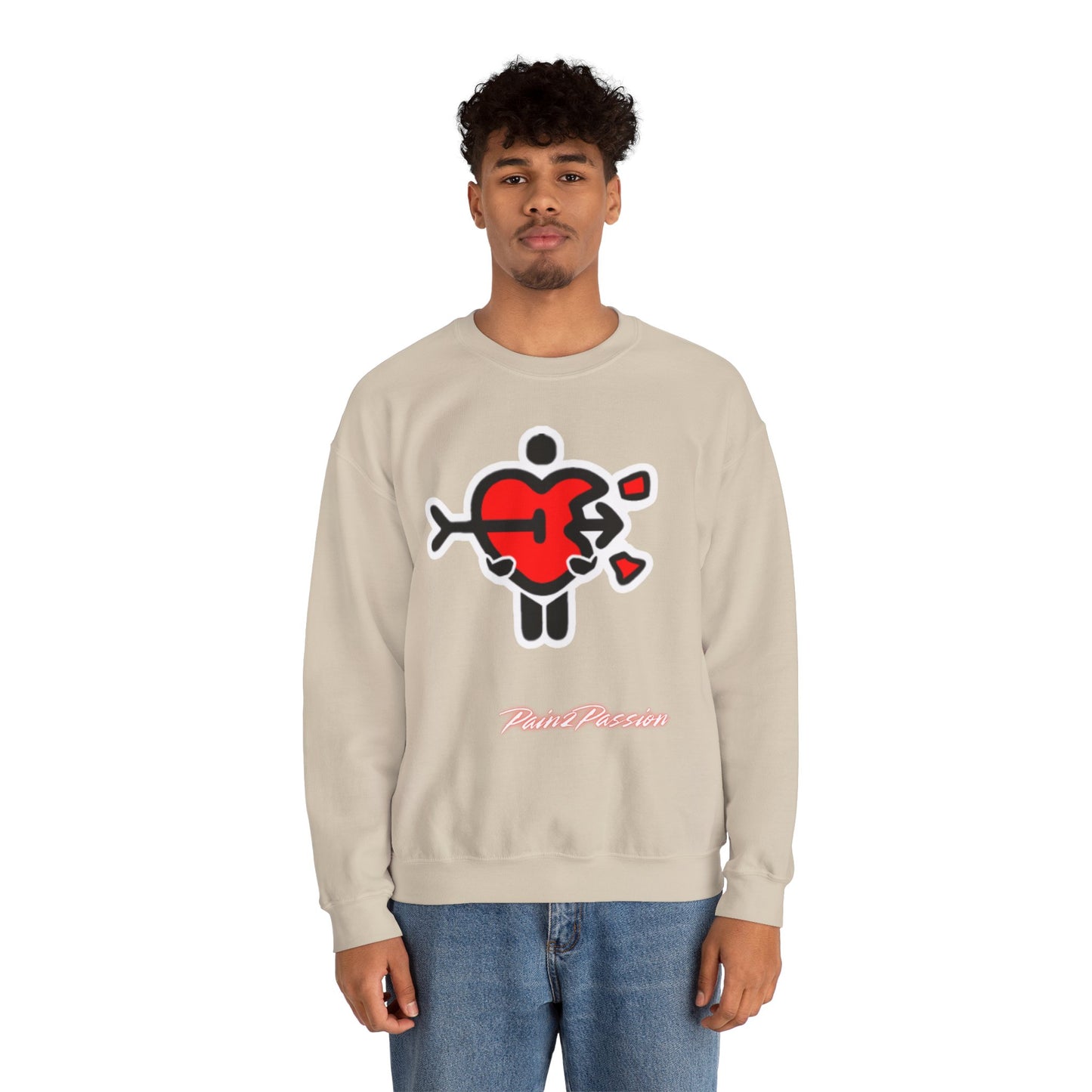 Pain2Passion Sweatshirt (Mid-Evil Heart Guy)
