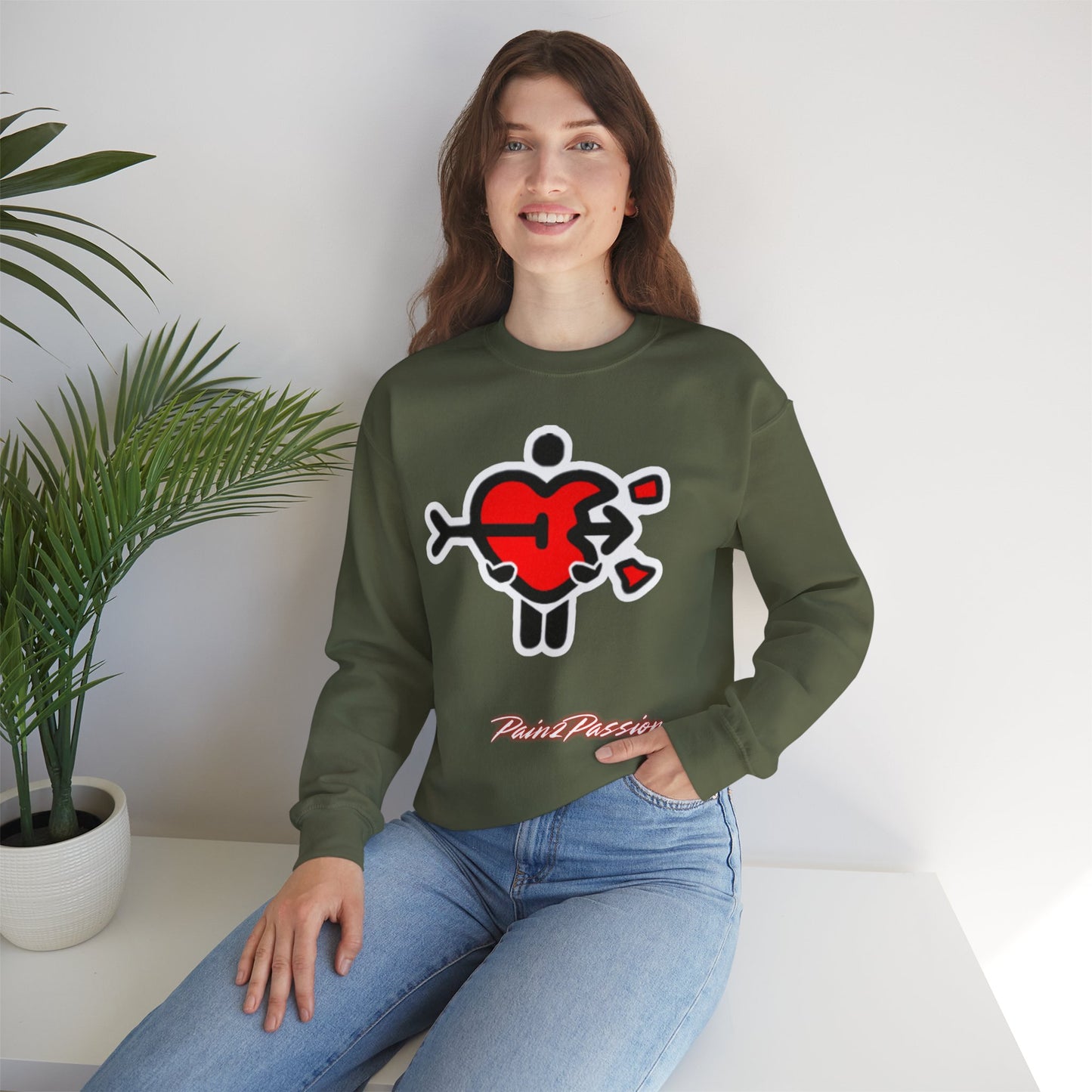 Pain2Passion Sweatshirt (Mid-Evil Heart Guy)