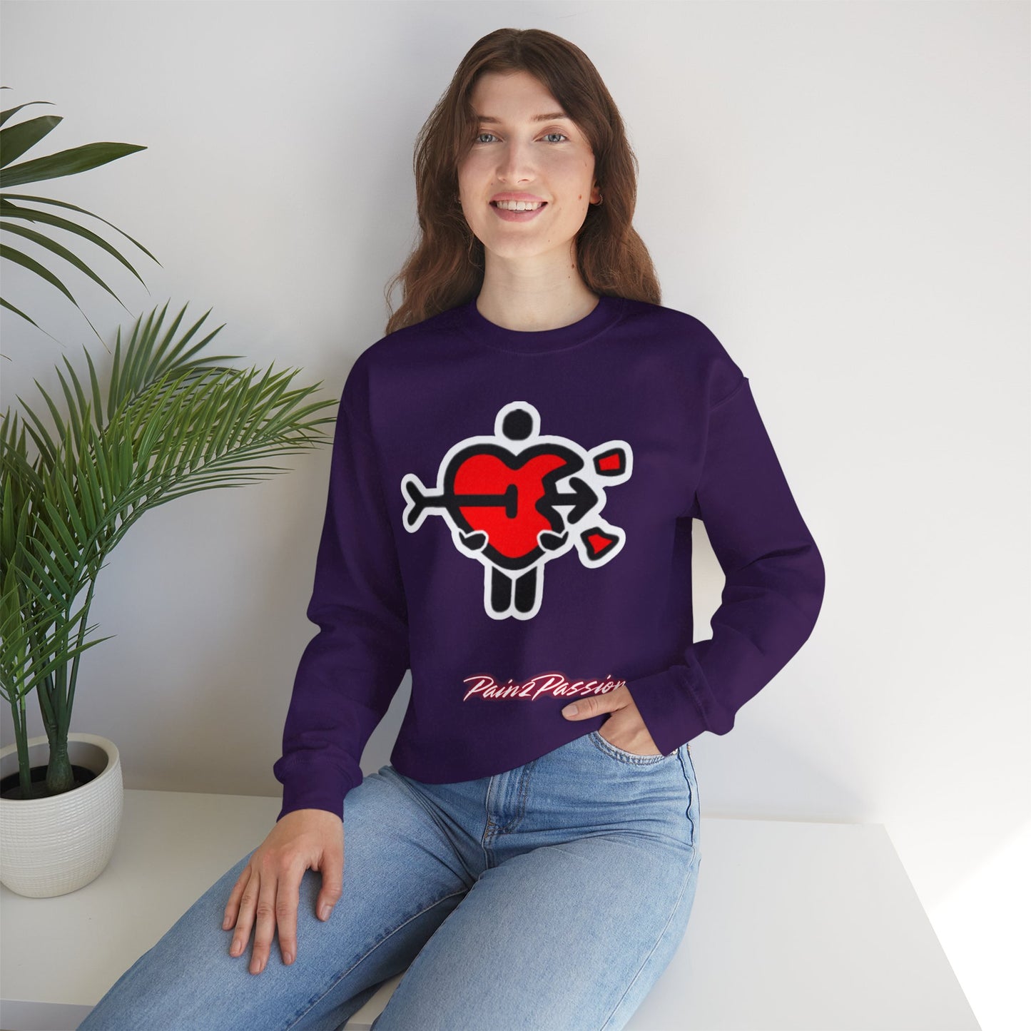 Pain2Passion Sweatshirt (Mid-Evil Heart Guy)