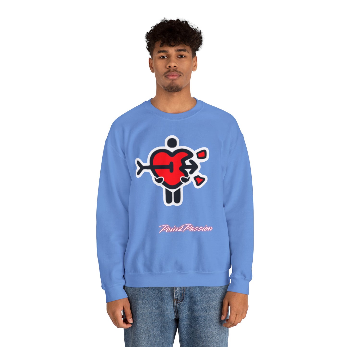 Pain2Passion Sweatshirt (Mid-Evil Heart Guy)