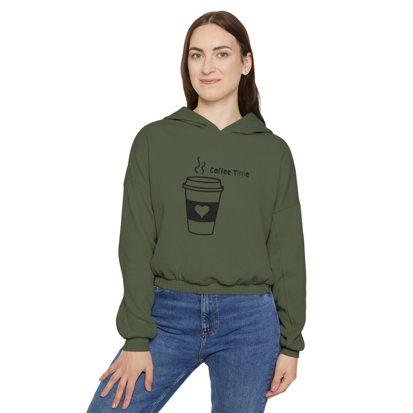 Coffee Time Cinched Bottom Hoodie