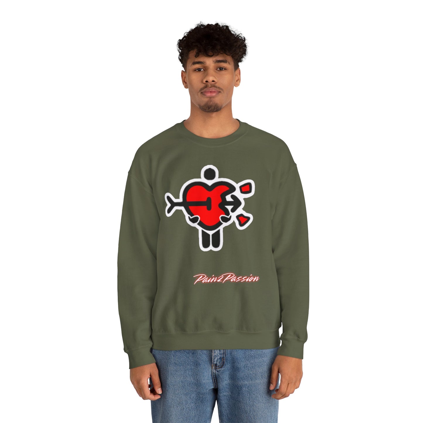 Pain2Passion Sweatshirt (Mid-Evil Heart Guy)