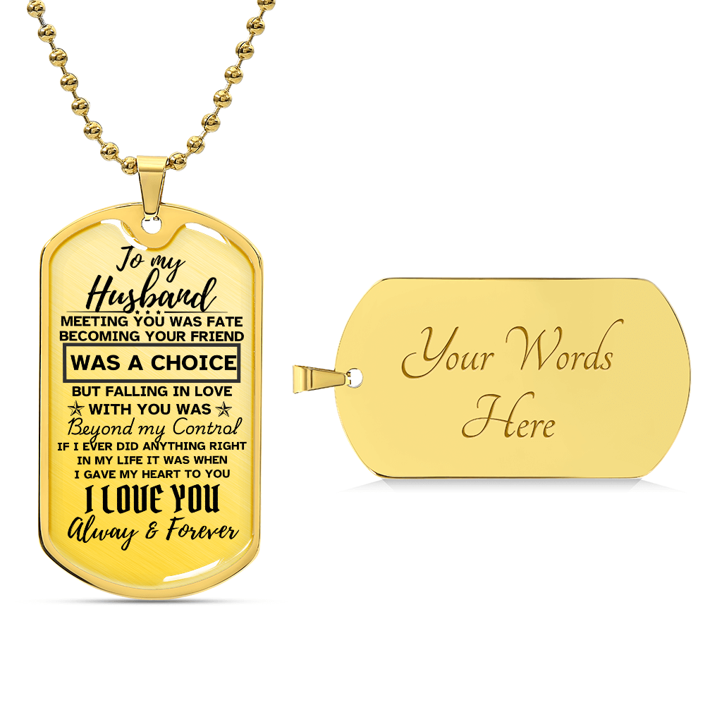 To My Husband Dog Tag